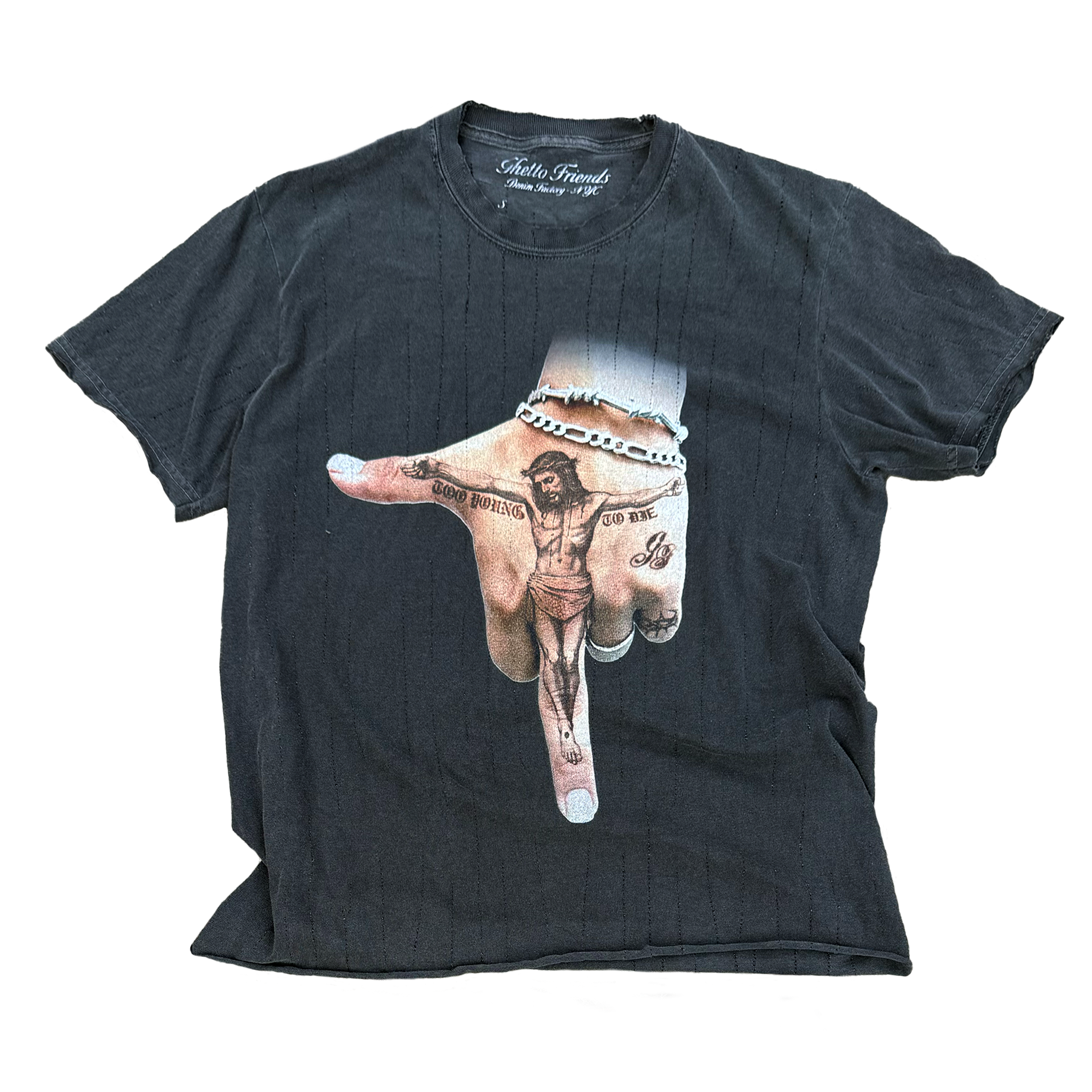 Sinner Coal Distressed Tee